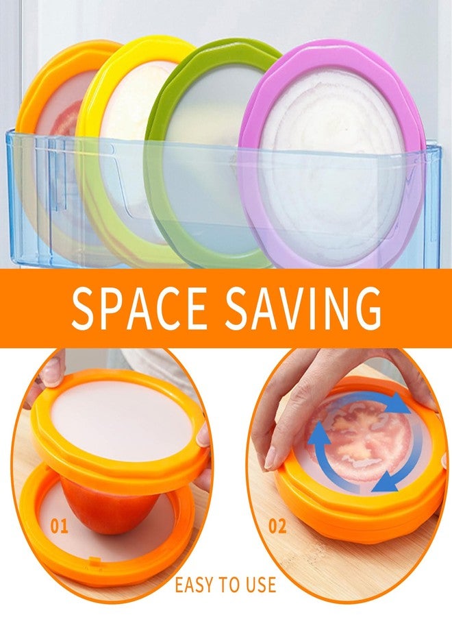 Anphly Silicone Double-Layered Sealing Fruit And Vegetable Preservation Box Set, Mini Fridge Storage Container, 4-piece set - Image 5